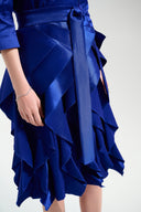 Joseph Ribkoff Fit & Flare Dress With Cascading Ruffle Skirt Style 261741