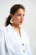 Joseph Ribkoff Fit And Flare Blouse With Chain Link Button Cuffs Style 261742