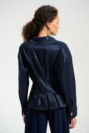 Joseph Ribkoff Fit And Flare Blouse With Chain Link Button Cuffs Style 261742