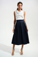 Joseph Ribkoff Dot Print Sleeveless Cowl Neck Top Style 261746