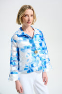 Joseph Ribkoff Floral Print Trapeze Jacket With Statement Button Style 261747