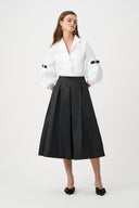 Joseph Ribkoff Signature Flared Skirt With Box Pleats Style 261757F26 - Black