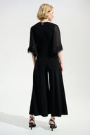 Joseph Ribkoff Wide Leg Jumpsuit With Chiffon Sleeves Style 261761