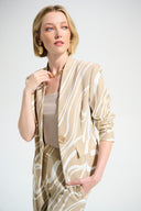 Joseph Ribkoff Abstract Print Fitted Jacket With Statement Button Style 261770