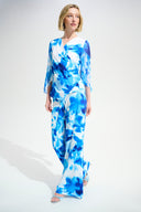 Joseph Ribkoff Floral Print Wrap Top With Chiffon Sleeves Style 261775