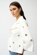 Joseph Ribkoff Faux Suede Swing Jacket With Grommets Style 261905