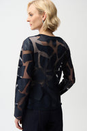 Joseph Ribkoff Laser Cut Leatherette Fitted Jacket Style 261906