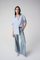 Joseph Ribkoff Tencel Stripe Print Boxy Blouse Style 261931