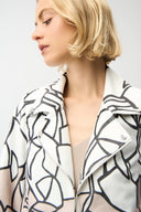 Joseph Ribkoff Faux Suede Abstract Print Swing Jacket Style 261908