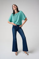 Joseph Ribkoff Sequins Yarn Short Sleeve Sweater Style 261917