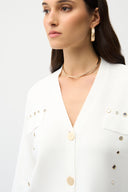 Joseph Ribkoff Cropped Cardigan with Gold Buttons Style 261918