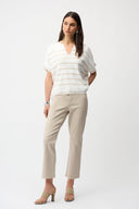 Joseph Ribkoff Stripe Print Short Sleeve Sweater Style 261921