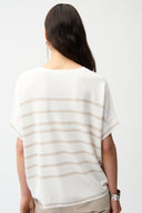 Joseph Ribkoff Stripe Print Short Sleeve Sweater Style 261921