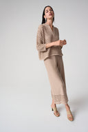 Joseph Ribkoff Cotton Blend Open Stitch Boxy Sweater Style 261925