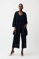 Joseph Ribkoff Cotton Blend Open Stitch Boxy Cardigan Style 261926