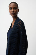 Joseph Ribkoff Cotton Blend Open Stitch Boxy Cardigan Style 261926