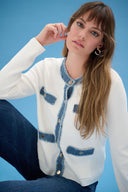 Joseph Ribkoff Milano Stitch Jacket with Denim Trim Style 261927