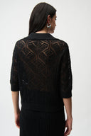 Joseph Ribkoff Open Stitch Sweater with Polo Collar Style 261929
