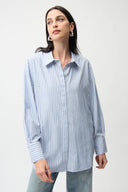 Joseph Ribkoff Tencel Stripe Print Boxy Blouse Style 261931