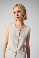 Joseph Ribkoff Fitted Vest with Faux Welt Pockets Style 261938