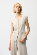 Joseph Ribkoff Fitted Vest with Faux Welt Pockets Style 261938