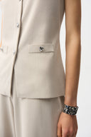 Joseph Ribkoff Fitted Vest with Faux Welt Pockets Style 261938