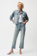 Joseph Ribkoff Straight Crop Jeans With Rhinestones Style 261945