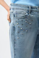 Joseph Ribkoff Slim Leg Jeans With Pearls and Studs Style 261947
