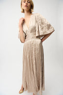 Joseph Ribkoff Fit & Flare Pleated Dress with Knot Waist Detail Style 261962