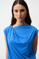 Joseph Ribkoff Cotton Top With Asymmetrical Collar Style 261964