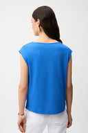Joseph Ribkoff Cotton Top With Asymmetrical Collar Style 261964