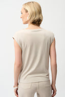 Joseph Ribkoff Cotton Top With Asymmetrical Collar Style 261964