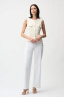 Joseph Ribkoff White Wide Leg Pull-On Jeans Style 261972