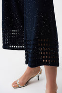 Joseph Ribkoff Culotte Pants With Open Stitch Border Style 261975