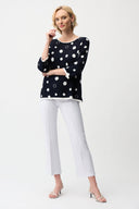 Joseph Ribkoff Polka Dot Print Relaxed Fit Sweater Style 261979
