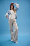 Joseph Ribkoff Brushed Viscose Yarn Color Block Sweater Style 261998