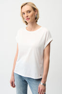Joseph Ribkoff Cotton Boxy Crewneck T-Shirt Style 261999