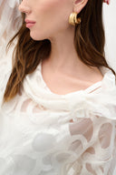 Joseph Ribkoff Woven Boxy Top With Cowl Neck Style 262020