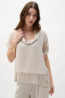 Joseph Ribkoff Boxy Top With Cowl Collar Style 262045