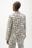 Joseph Ribkoff Geometric Print Straight-Cut Jacket Style 262047