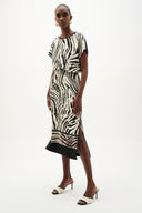 Joseph Ribkoff Woven Animal Print Straight Skirt 262050