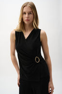 Joseph Ribkoff Silky Knit Fitted Wrap Top Style 262072