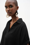 Joseph Ribkoff Boxy Top With Shirred Sleeves Style 262078