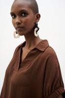 Joseph Ribkoff Boxy Top With Shirred Sleeves Style 262078