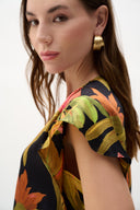 Joseph Ribkoff Tropical Print Top With Butterfly Sleeves Style 262087