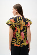 Joseph Ribkoff Tropical Print Top With Butterfly Sleeves Style 262087