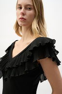 Joseph Ribkoff Fitted Top With Pleats Style 262089