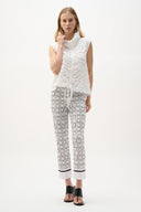 Joseph Ribkoff Bubble Jacquard Straight Top With Cowl Collar Style 262091
