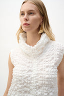 Joseph Ribkoff Bubble Jacquard Straight Top With Cowl Collar Style 262091