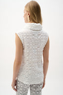 Joseph Ribkoff Bubble Jacquard Straight Top With Cowl Collar Style 262091
